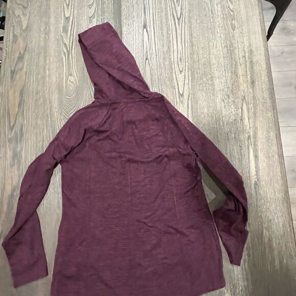 J. Jill Fit Performance Full Zip Hoodie Jacket Long Sleeve Heather Purple S - Picture 9 of 11